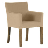 椅子 おしゃれ | JOY Sサイズ 両肘タイプ ブラウン脚 モダン生地