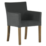 椅子 おしゃれ | JOY Sサイズ 両肘タイプ ブラウン脚 モダン生地