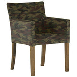 ダイニングチェアー 北欧インテリア | JOY Sサイズ 両肘タイプ 迷彩生地 ブラウン脚