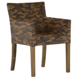 ダイニングチェアー 北欧インテリア | JOY Sサイズ 両肘タイプ 迷彩生地 ブラウン脚