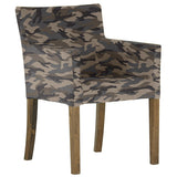 ダイニングチェアー 北欧インテリア | JOY Sサイズ 両肘タイプ 迷彩生地 ブラウン脚