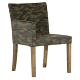 ダイニングチェアー 北欧風 一人がけ | JOY Sサイズ 右肘タイプ 迷彩生地 ブラウン脚