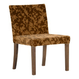 チェア ダイニングチェア カフェ風 | JOY 1P Sサイズ 肘なしブラウン脚 モケットミカエル柄