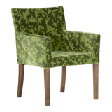 チェア ダイニングチェアー おしゃれ | JOY 1P Mサイズ 両肘ブラウン脚 モケットミカエル柄