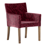 チェア ダイニングチェアー おしゃれ | JOY 1P Mサイズ 両肘ブラウン脚 モケットミカエル柄