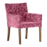 チェア ダイニングチェアー おしゃれ | JOY 1P Mサイズ 両肘ブラウン脚 モケットミカエル柄