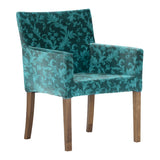 チェア ダイニングチェアー おしゃれ | JOY 1P Mサイズ 両肘ブラウン脚 モケットミカエル柄