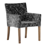 チェア ダイニングチェアー おしゃれ | JOY 1P Mサイズ 両肘ブラウン脚 モケットミカエル柄