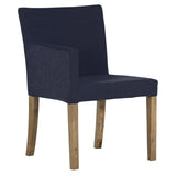 チェア イス ダイニング | JOY 1P Sサイズ右肘 ブラウン脚 デニム