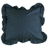 デニムクッション かわいい リビング | interior cushion frill three 60Fデニム【カバーのみ】