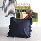 デニムクッション インテリア カフェ | interior cushion frill three 60F デニム生地