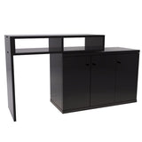 作業台 キッチン 完成品 日本製 メラミン | T+D 90W扉 black