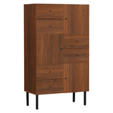 日本製キャビネット 扉付き収納 | arne 80M chest cabi 木目