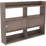 壁掛けシェルフ 本棚 | Mirai ウォールキャビ 引戸C 1202090 天然木突板 タモグレー