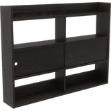 壁掛けシェルフ 本棚 | Mirai ウォールキャビ 引戸C 1202090 天然木突板 タモグレー