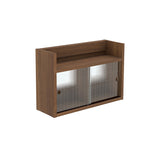 ウォールキャビネット ウォールシェルフ | Mirai ウォールキャビL アクリル戸 602040 木目