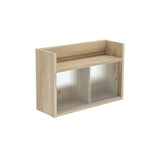 ウォールキャビネット ウォールシェルフ | Mirai ウォールキャビL アクリル戸 602040 木目