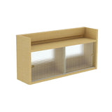 吊り戸棚 壁掛け棚 | Mirai ウォールキャビL アクリル戸 802040 木目