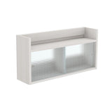 吊り戸棚 壁掛け棚 | Mirai ウォールキャビL アクリル戸 802040 木目