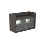 壁掛け棚 ウォールシェルフ | Mirai ウォールキャビL アクリル戸 602540 木目