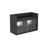 壁掛け棚 ウォールシェルフ | Mirai ウォールキャビL アクリル戸 602540 木目