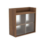 吊り戸棚 壁掛け棚 | Mirai ウォールキャビL アクリル戸 602560 木目