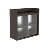 吊り戸棚 壁掛け棚 | Mirai ウォールキャビL アクリル戸 602560 木目