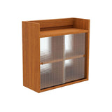 吊り戸棚 壁掛け棚 | Mirai ウォールキャビL アクリル戸 602560 木目