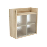 吊り戸棚 壁掛け棚 | Mirai ウォールキャビL アクリル戸 602560 木目