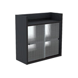 吊り戸棚 壁掛け棚 | Mirai ウォールキャビL アクリル戸 602560 木目