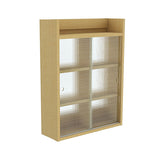 吊り戸棚 壁掛け棚 | Mirai ウォールキャビL アクリル戸 602080 木目