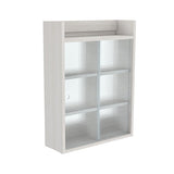 吊り戸棚 壁掛け棚 | Mirai ウォールキャビL アクリル戸 602080 木目