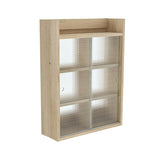 吊り戸棚 壁掛け棚 | Mirai ウォールキャビL アクリル戸 602080 木目