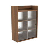 壁掛け棚 賃貸 | Mirai ウォールキャビL アクリル戸 602580 木目