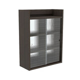 壁掛け棚 賃貸 | Mirai ウォールキャビL アクリル戸 602580 木目