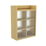 壁掛け棚 賃貸 | Mirai ウォールキャビL アクリル戸 602580 木目