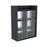 壁掛け棚 賃貸 | Mirai ウォールキャビL アクリル戸 602580 木目