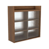 ウォールキャビネット ウォールシェルフ | Mirai ウォールキャビL アクリル戸 802580 木目