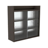 ウォールキャビネット ウォールシェルフ | Mirai ウォールキャビL アクリル戸 802580 木目