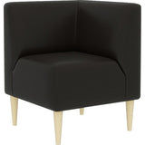 ラウンジ 読書 ミーティング | LDスリム 1P-コーナー/脚NA 合皮生地