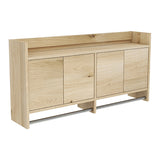 壁掛けハンガーラック ウォールシェルフ | Mirai ウォールハンガーラックDX 1202560 木目