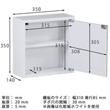 ミラーキャビネット 鏡扉 | WallBox7-DXミラー D-S棚付き whitewood