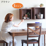 ウォールシェルフ 正方形 | WallBox7 A 単品S 木目