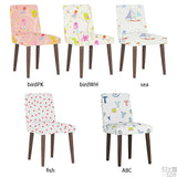 チェア 椅子 イス | Joneチェア カバーリングタイプ ダークブラウン脚 イラスト生地