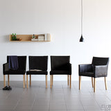 リビングチェア チェアー カフェ風 | JOY Sサイズ 右肘タイプ 合皮生地 ナチュラル脚