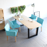 ダイニングチェア いす おしゃれ | JOY Sサイズ 左肘タイプ ソフィア生地 ナチュラル脚