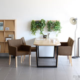 ダイニングチェア 北欧インテリア | JOY Sサイズ 右肘タイプ NS-7 生地 ナチュラル脚