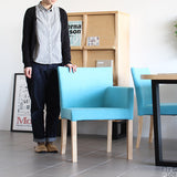 ダイニングチェア いす おしゃれ | JOY Sサイズ 左肘タイプ ソフィア生地 ナチュラル脚