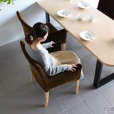 ダイニングチェア 椅子 チェアー | JOY Mサイズ 両肘タイプ モケット生地 ナチュラル脚 1脚