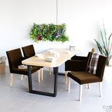 ダイニングチェア 椅子 チェアー | JOY Mサイズ 両肘タイプ モケット生地 ナチュラル脚 1脚